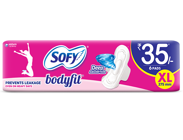 Sofy Bodyfit Extra Long 6 Pads for Leakage your Heavy Days - Sofy India