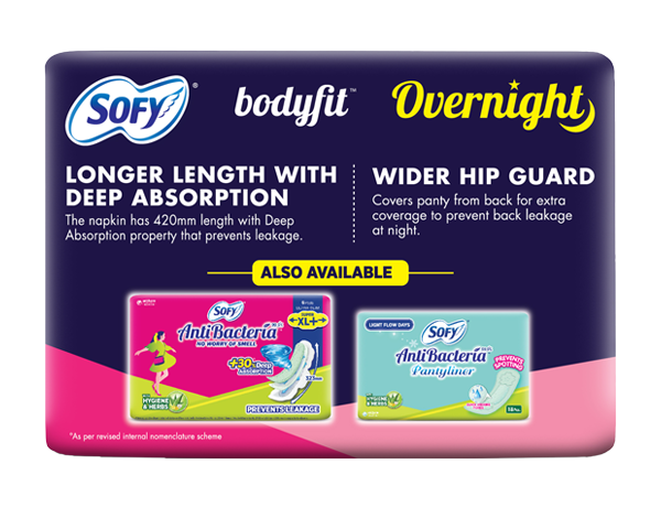 Sofy Bodyfit Extra Long 6 Pads for Leakage your Heavy Days - Sofy India