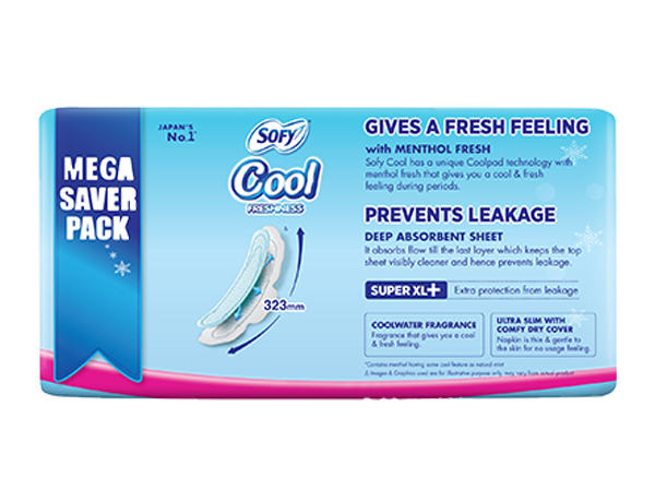 Sofy Cool Super Extra Long+ Sanitary Pads 44 Pieces Online - Sofy