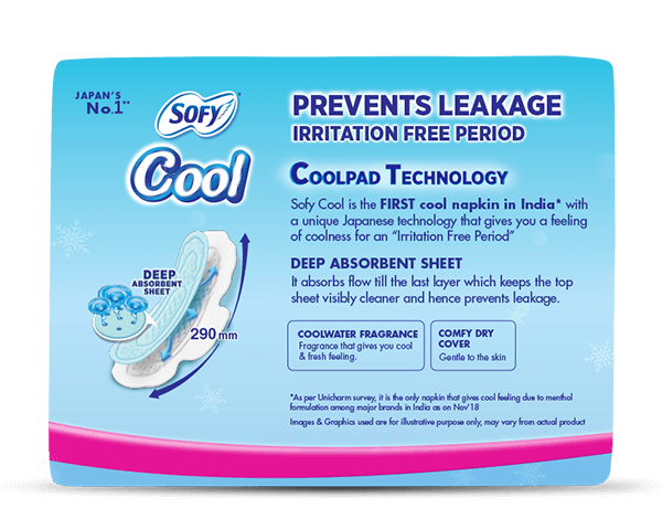 Sofy cool 30p pack for Prevents Leakage Irritation free Period Super XL Cool Sanitary Pads