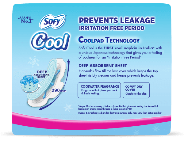 Sofy cool 7p pack for Prevents Leakage Irritation free Period Super XL+ Cool Sanitary Pads