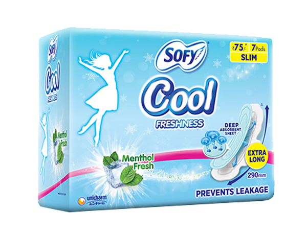 Sofy Cool Extra Long Sanitary Pads 17 Pieces Online - Sofy India