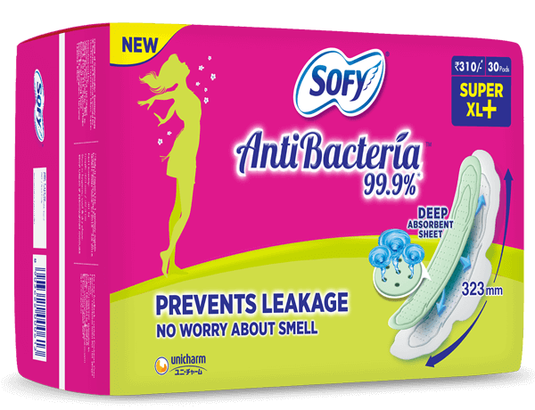 Sofy Antibacteria Sanitary Napkins Super Extra Long XL+ 30pads at Rs 310