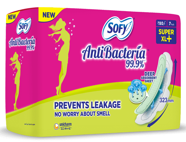 Sofy Antibacteria Sanitary Napkins Super Extra Long XL+ 7pads at Rs 80