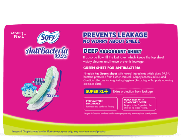 Sofy Antibacteria Sanitary Napkins Super XL+ extra protection from Leakage