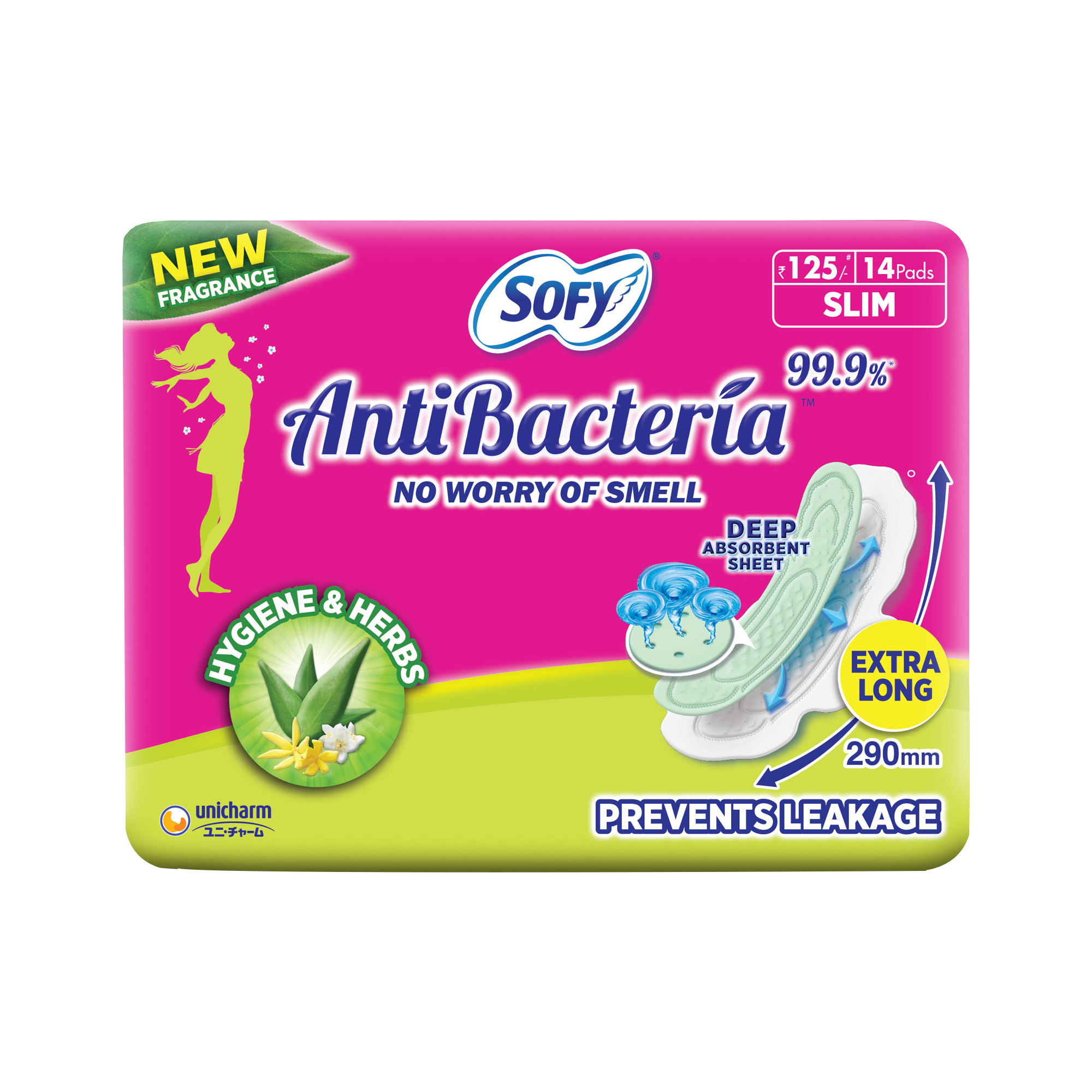 Sofy Anti Bacteria Extra Long Sanitary Pads (14 Pads at Rs125)